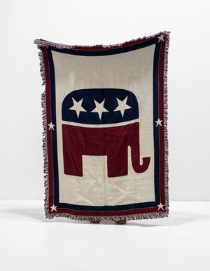 Red and Blue 4' 1 x 6' Throw Blanket Rectangle Rug