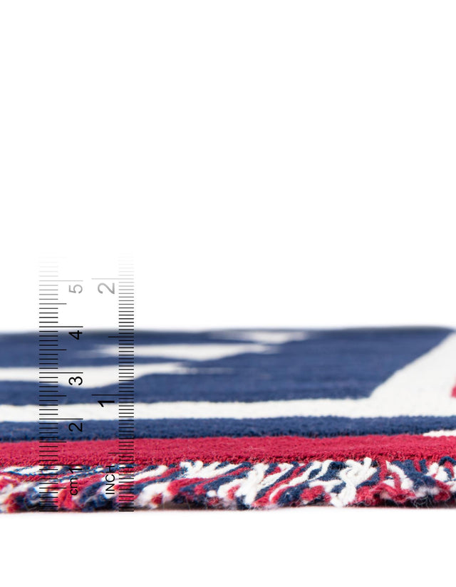 Red and Blue 4' 1 x 6' Throw Blanket Rectangle Rug
