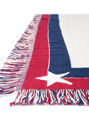 Red and Blue 4' 1 x 6' Throw Blanket Rectangle Rug