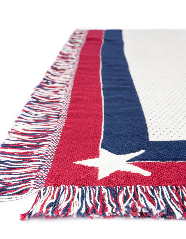 Red and Blue 4' 1 x 6' Throw Blanket Rectangle Rug