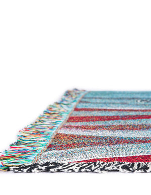 Red and Blue 4' 6 x 6' Throw Blanket Rectangle Rug
