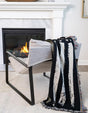 Black and White 4' 6 x 6' Throw Blanket Rectangle Rug
