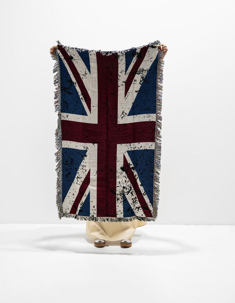 Red and Blue 4' 6 x 6' Throw Blanket Rectangle Area Rug 100% Cotton Washable Cozy Soft Warm Room Decor Accent Made In USA