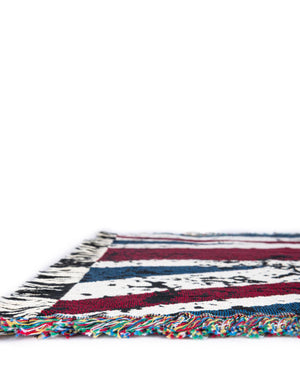 Red and Blue 4' 6 x 6' Throw Blanket Rectangle Rug