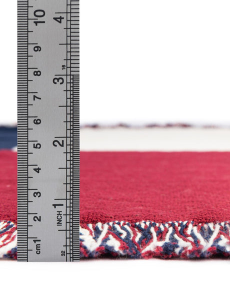 Red and Blue 3' x 4' Throw Blanket Rectangle Area Rug 100% Cotton Washable Cozy Soft Warm Room Decor Accent Made In USA