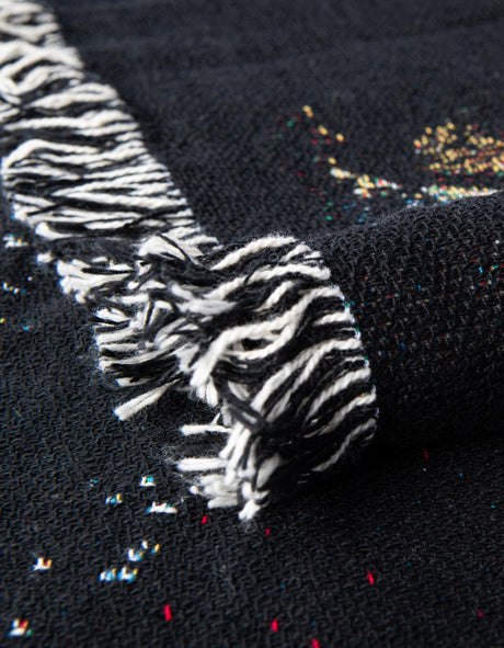 Multicolor 4' 6 x 6' Throw Blanket Rectangle Area Rug 100% Cotton Washable Cozy Soft Warm Room Decor Accent Made In USA