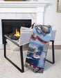 Blue 4' 6 x 6' Throw Blanket Rectangle Rug