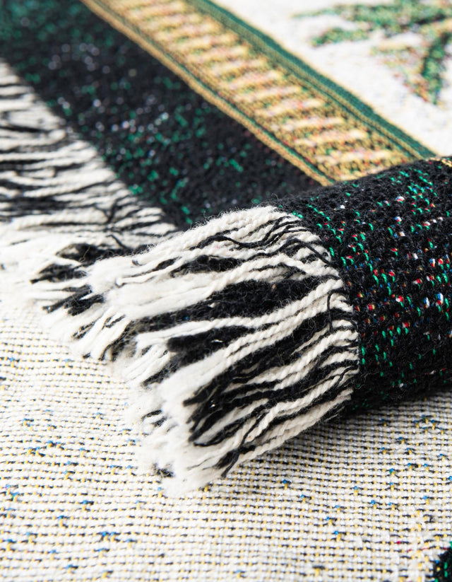 Multicolor 4' 6 x 6' Throw Blanket Rectangle Rug