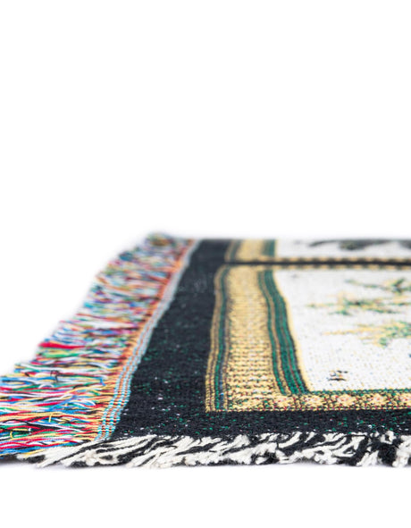 Multicolor 4' 6 x 6' Throw Blanket Rectangle Area Rug 100% Cotton Washable Cozy Soft Warm Room Decor Accent Made In USA