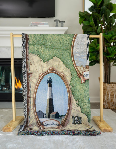 Multicolor 4' 6 x 6' Throw Blanket Rectangle Area Rug 100% Cotton Washable Cozy Soft Warm Room Decor Accent Made In USA