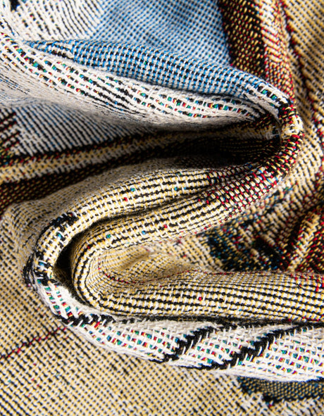 Multicolor 4' 6 x 6' Throw Blanket Rectangle Area Rug 100% Cotton Washable Cozy Soft Warm Room Decor Accent Made In USA