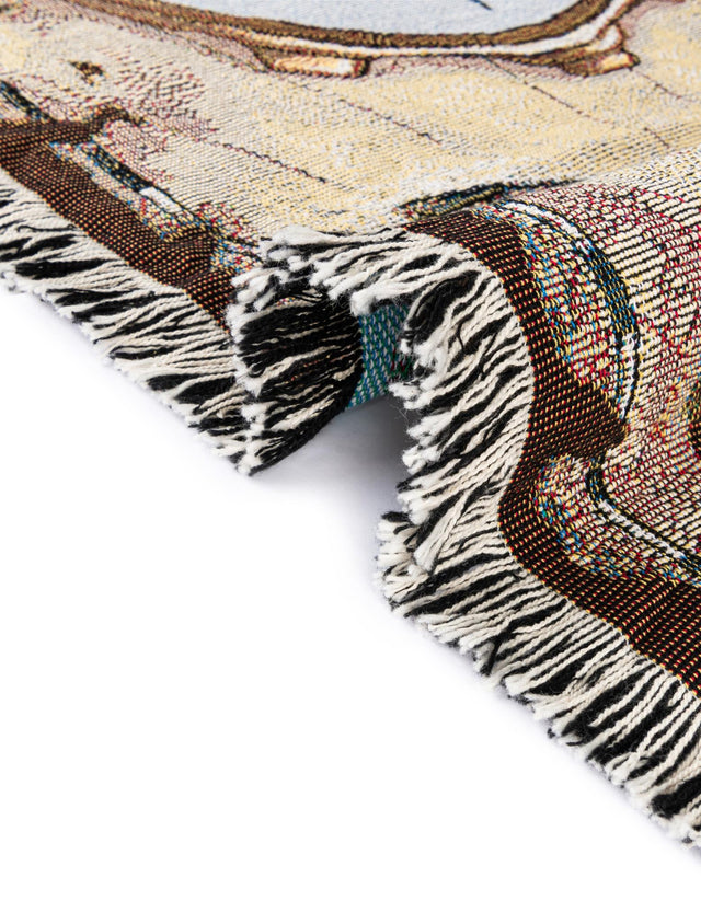Multicolor 4' 6 x 6' Throw Blanket Rectangle Rug