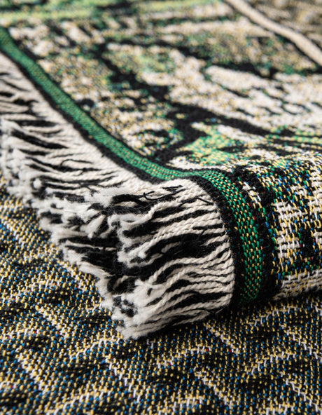 Multicolor 4' 6 x 6' Throw Blanket Rectangle Area Rug 100% Cotton Washable Cozy Soft Warm Room Decor Accent Made In USA