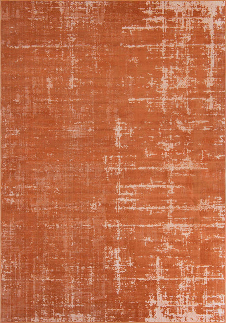 Orange 7' 1 x 10' Valencia Rectangle Area Rug Modern Abstract Durable Carpet for Living Room, Dining, Office, Bedrooms, Dorm Rooms for Sale at Rug Engine