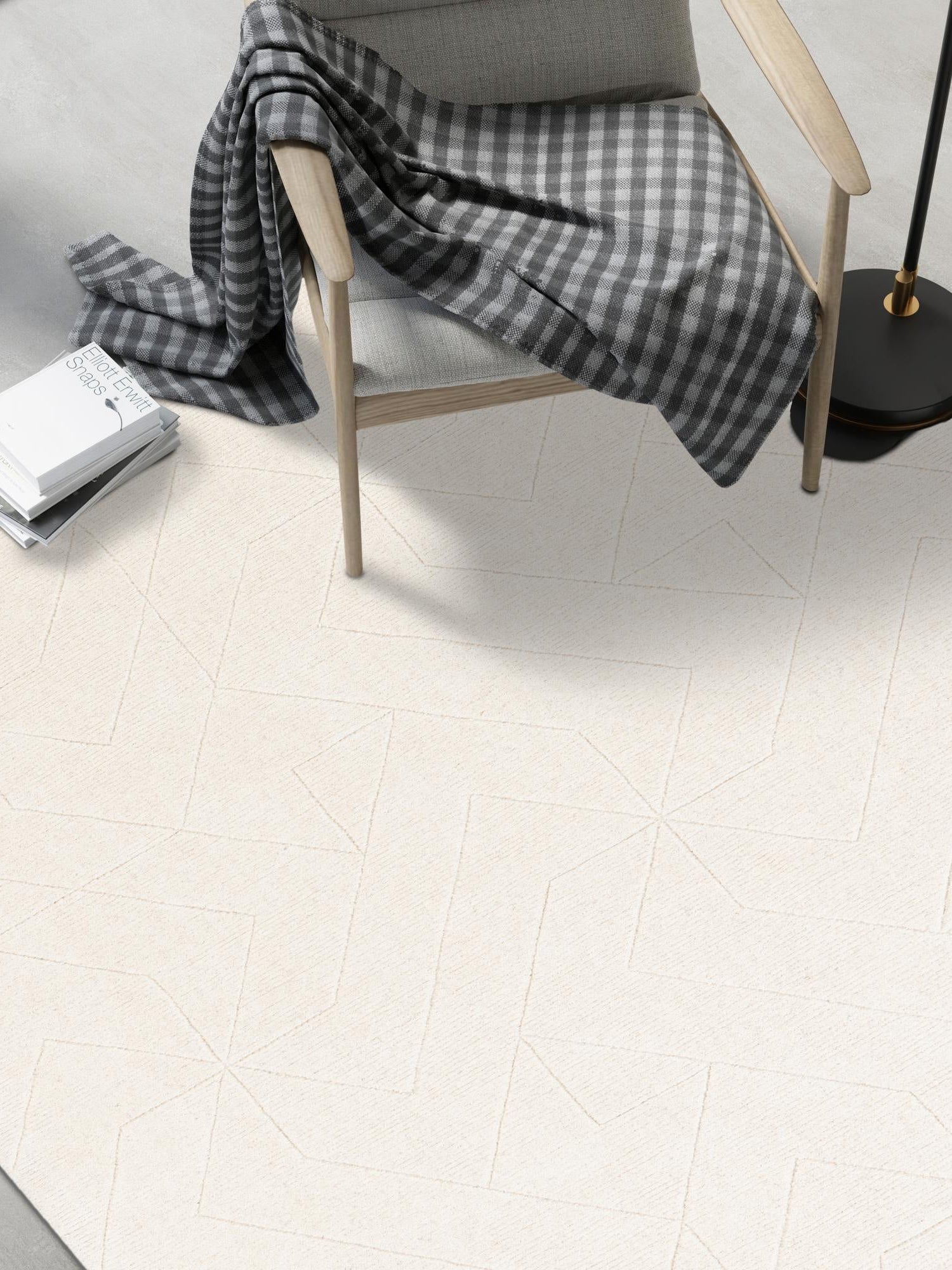 Pearl Ivory 10' x 14' 1 WoolCraft Geometric Rectangle Area Rug Hand Tufted Premium 100% Wool With Cotton Backing Luxury Carpet for Sale at Rug Engine