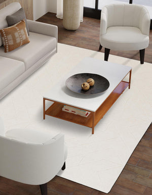 Pearl Ivory 2' x 3' 1 WoolCraft Geometric Rectangle Area Rug Hand Tufted Premium 100% Wool With Cotton Backing Luxury Carpet for Sale at Rug Engine