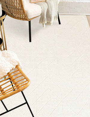 Pearl Ivory 10' x 14' 1 WoolCraft Geometric Rectangle Area Rug Hand Tufted Premium 100% Wool With Cotton Backing Luxury Carpet for Sale at Rug Engine