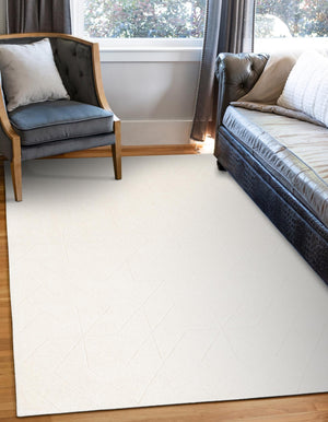 Pearl Ivory 6' 1 x 9' WoolCraft Geometric Rectangle Area Rug Hand Tufted Premium 100% Wool With Cotton Backing Luxury Carpet for Sale at Rug Engine