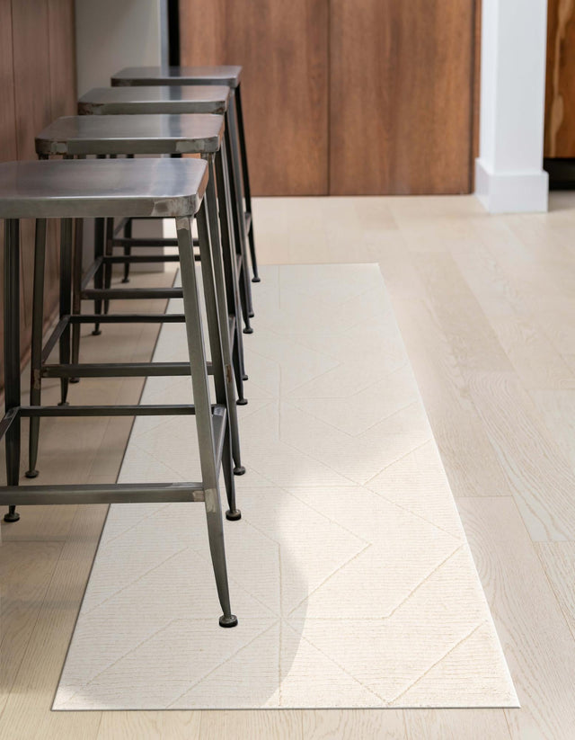 Pearl Ivory 2' x 5' 1 WoolCraft Geometric Runner Area Rug Hand Tufted Premium 100% Wool With Cotton Backing Luxury Carpet for Sale at Rug Engine
