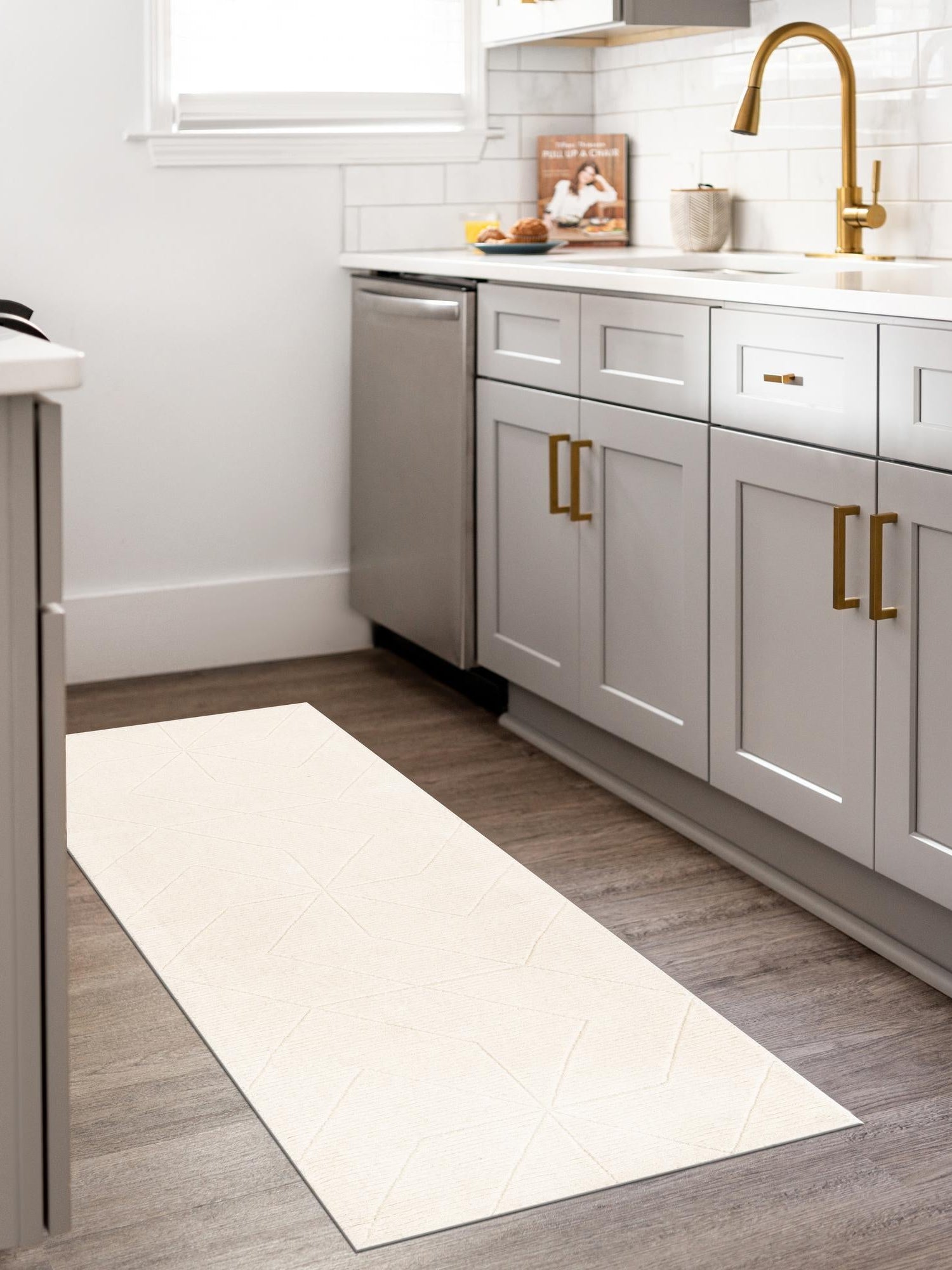 Pearl Ivory 2' x 6' 1 WoolCraft Geometric Runner Area Rug Hand Tufted Premium 100% Wool With Cotton Backing Luxury Carpet for Sale at Rug Engine