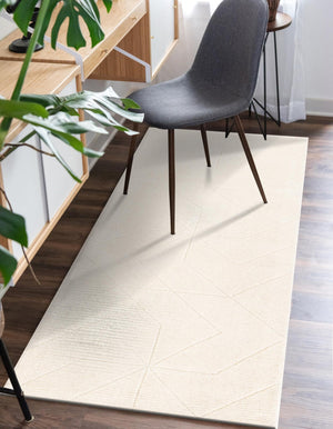 Pearl Ivory 2' x 6' 1 WoolCraft Geometric Runner Area Rug Hand Tufted Premium 100% Wool With Cotton Backing Luxury Carpet for Sale at Rug Engine