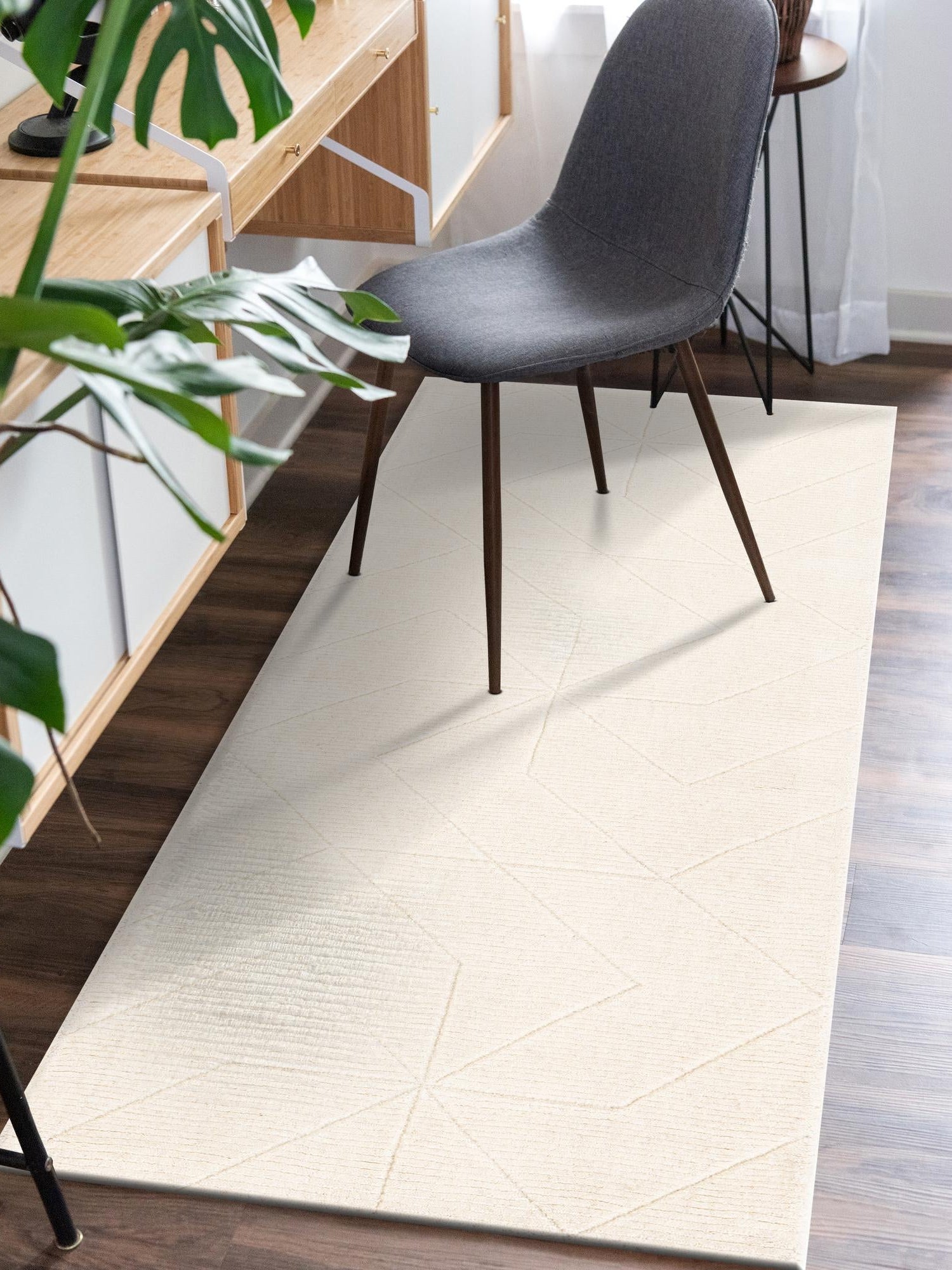 Pearl Ivory 2' x 5' 1 WoolCraft Geometric Runner Area Rug Hand Tufted Premium 100% Wool With Cotton Backing Luxury Carpet for Sale at Rug Engine