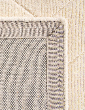 Pearl Ivory 2' x 8' WoolCraft Geometric Runner Area Rug Hand Tufted Premium 100% Wool With Cotton Backing Luxury Carpet for Sale at Rug Engine
