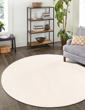 Pearl Ivory 10' x 10' WoolCraft Geometric Round Area Rug Hand Tufted Premium 100% Wool With Cotton Backing Luxury Carpet for Sale at Rug Engine