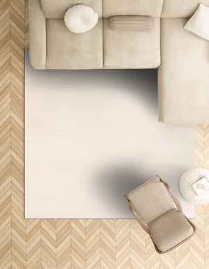 Pearl Ivory 7' 10 x 7' 10 WoolCraft Geometric Square Area Rug Hand Tufted Premium 100% Wool With Cotton Backing Luxury Carpet for Sale at Rug Engine