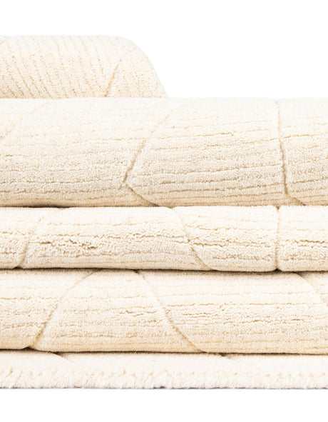 Pearl Ivory 7' 10 x 7' 10 WoolCraft Geometric Square Area Rug Hand Tufted Premium 100% Wool With Cotton Backing Luxury Carpet for Sale at Rug Engine