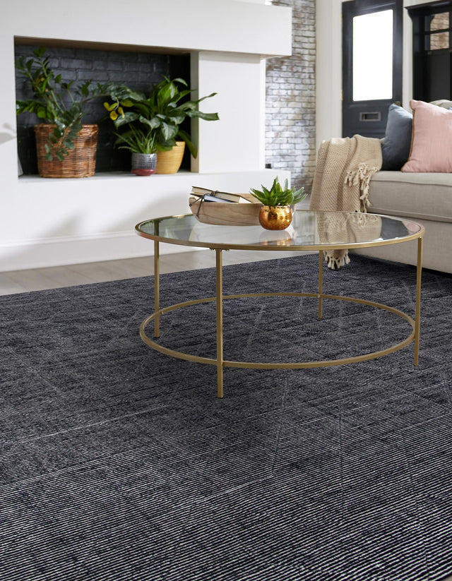 Jet Black 7' 10 x 7' 10 WoolCraft Geometric Square Area Rug Hand Tufted Premium 100% Wool With Cotton Backing Luxury Carpet for Sale at Rug Engine