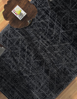 Jet Black 7' 10 x 10' WoolCraft Geometric Rectangle Area Rug Hand Tufted Premium 100% Wool With Cotton Backing Luxury Carpet for Sale at Rug Engine