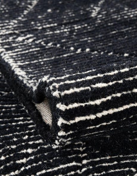 Jet Black 7' 10 x 10' WoolCraft Geometric Rectangle Area Rug Hand Tufted Premium 100% Wool With Cotton Backing Luxury Carpet for Sale at Rug Engine
