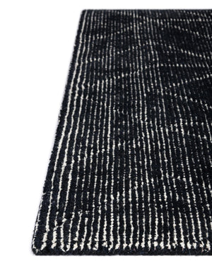 Jet Black 7' 10 x 10' WoolCraft Geometric Rectangle Area Rug Hand Tufted Premium 100% Wool With Cotton Backing Luxury Carpet for Sale at Rug Engine
