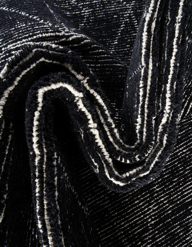 Jet Black 7' 10 x 10' WoolCraft Geometric Rectangle Area Rug Hand Tufted Premium 100% Wool With Cotton Backing Luxury Carpet for Sale at Rug Engine