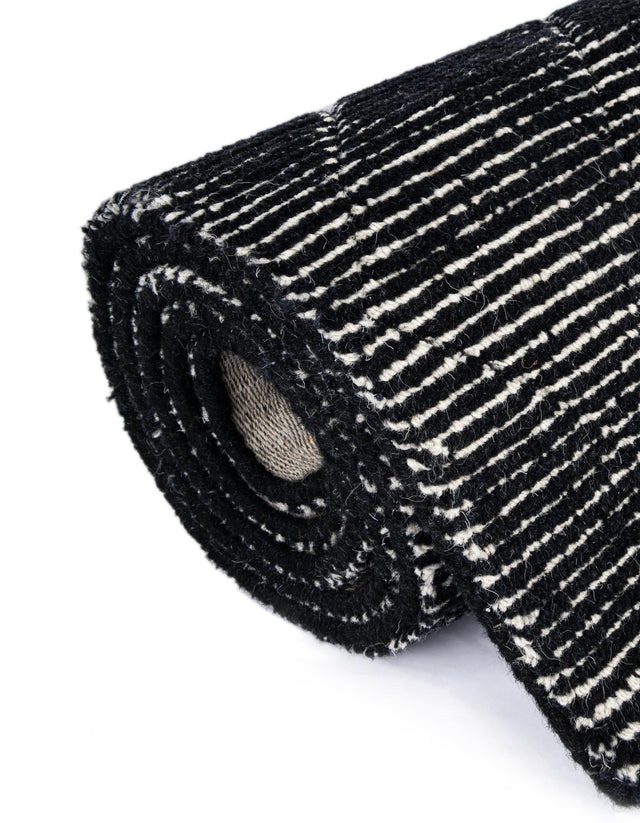 Jet Black 7' 10 x 10' WoolCraft Geometric Rectangle Area Rug Hand Tufted Premium 100% Wool With Cotton Backing Luxury Carpet for Sale at Rug Engine