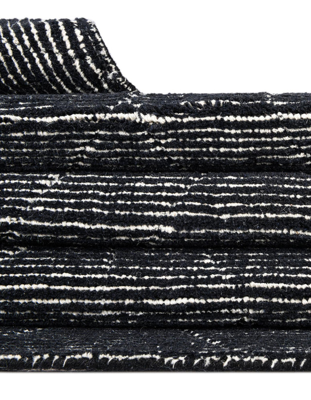 Jet Black 7' 10 x 10' WoolCraft Geometric Rectangle Area Rug Hand Tufted Premium 100% Wool With Cotton Backing Luxury Carpet for Sale at Rug Engine