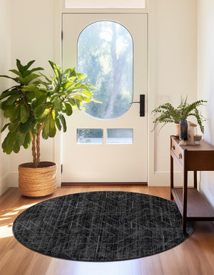Jet Black 10' x 10' WoolCraft Geometric Round Area Rug Hand Tufted Premium 100% Wool With Cotton Backing Luxury Carpet for Sale at Rug Engine