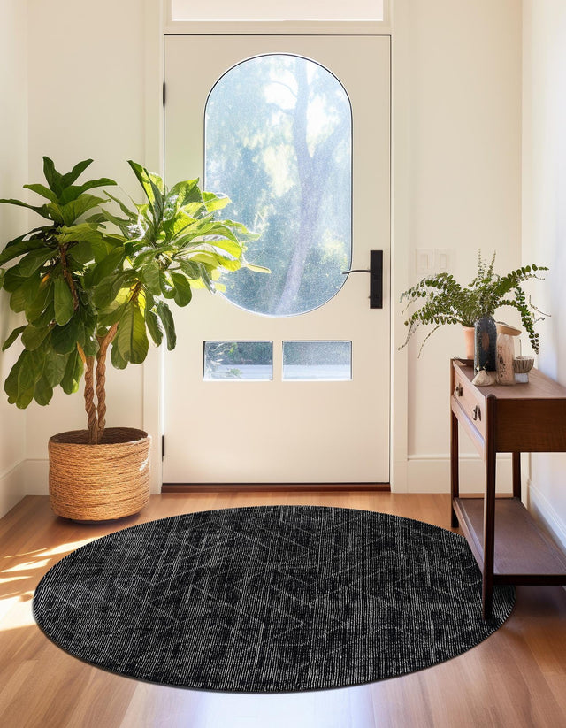 Jet Black 10' x 10' WoolCraft Geometric Round Area Rug Hand Tufted Premium 100% Wool With Cotton Backing Luxury Carpet for Sale at Rug Engine
