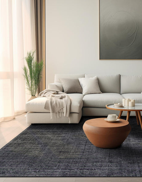 Jet Black 7' 10 x 7' 10 WoolCraft Geometric Square Area Rug Hand Tufted Premium 100% Wool With Cotton Backing Luxury Carpet for Sale at Rug Engine