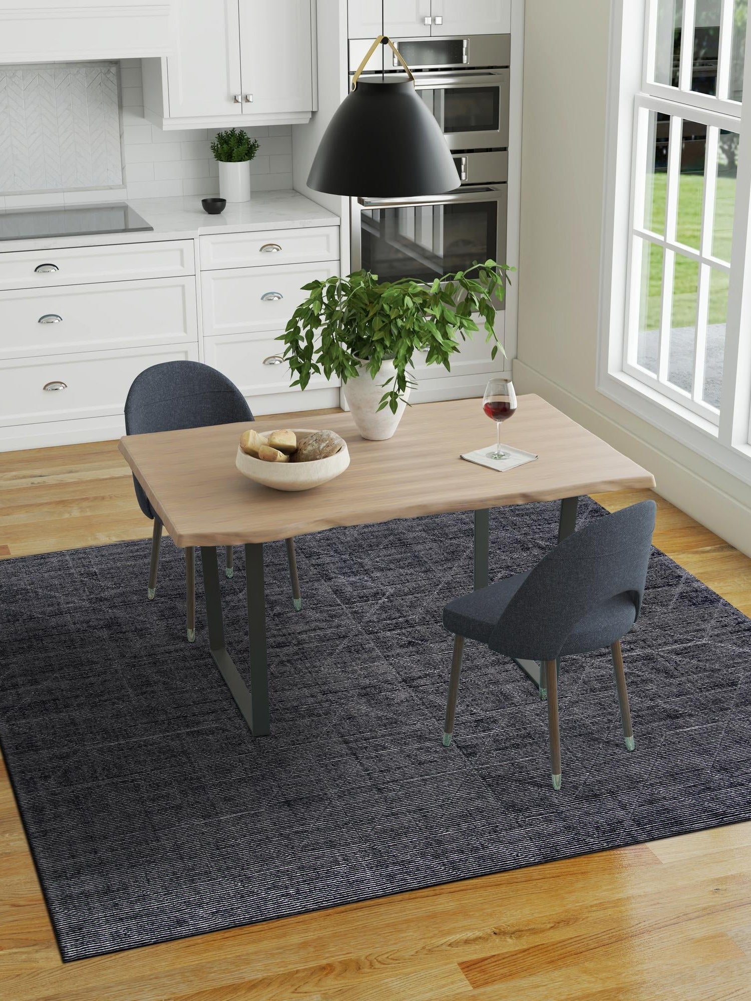 Jet Black 7' 10 x 7' 10 WoolCraft Geometric Square Area Rug Hand Tufted Premium 100% Wool With Cotton Backing Luxury Carpet for Sale at Rug Engine