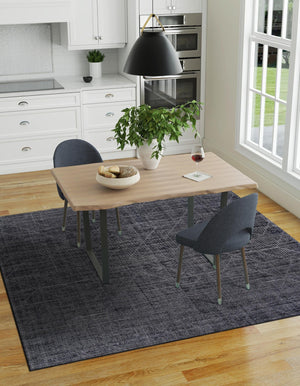 Jet Black 7' 10 x 7' 10 WoolCraft Geometric Square Area Rug Hand Tufted Premium 100% Wool With Cotton Backing Luxury Carpet for Sale at Rug Engine