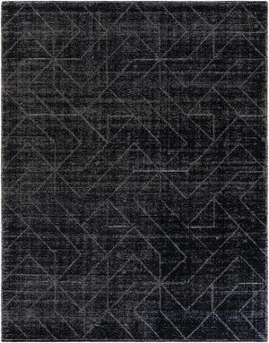 Jet Black 7' 10 x 10' WoolCraft Geometric Rectangle Area Rug Hand Tufted Premium 100% Wool With Cotton Backing Luxury Carpet for Sale at Rug Engine