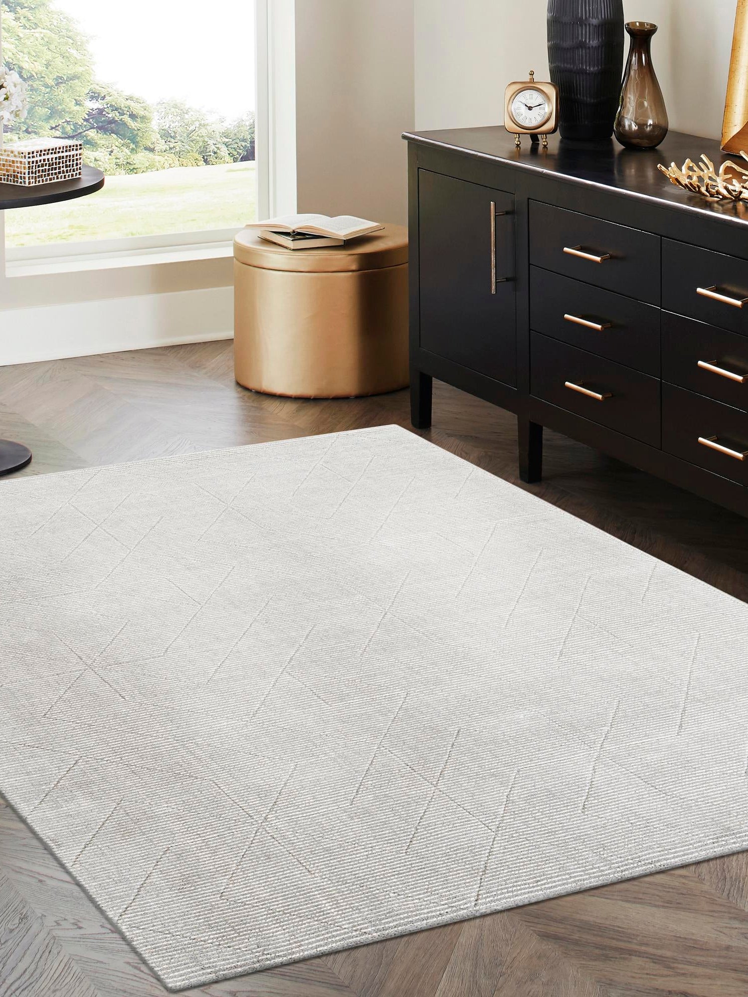 Steel gray 10' x 14' 1 WoolCraft Geometric Rectangle Area Rug Hand Tufted Premium 100% Wool With Cotton Backing Luxury Carpet for Sale at Rug Engine