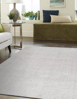 Steel gray 10' x 14' 1 WoolCraft Geometric Rectangle Area Rug Hand Tufted Premium 100% Wool With Cotton Backing Luxury Carpet for Sale at Rug Engine