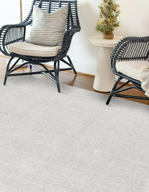 Steel gray 7' 10 x 10' WoolCraft Geometric Rectangle Area Rug Hand Tufted Premium 100% Wool With Cotton Backing Luxury Carpet for Sale at Rug Engine