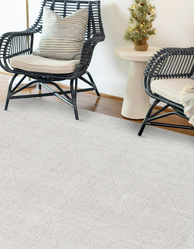 Steel gray 7' 10 x 10' WoolCraft Geometric Rectangle Area Rug Hand Tufted Premium 100% Wool With Cotton Backing Luxury Carpet for Sale at Rug Engine