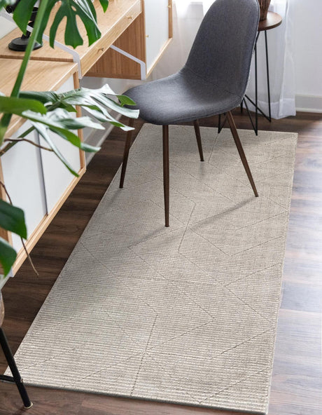 Steel gray 2' x 5' 1 WoolCraft Geometric Runner Area Rug Hand Tufted Premium 100% Wool With Cotton Backing Luxury Carpet for Sale at Rug Engine