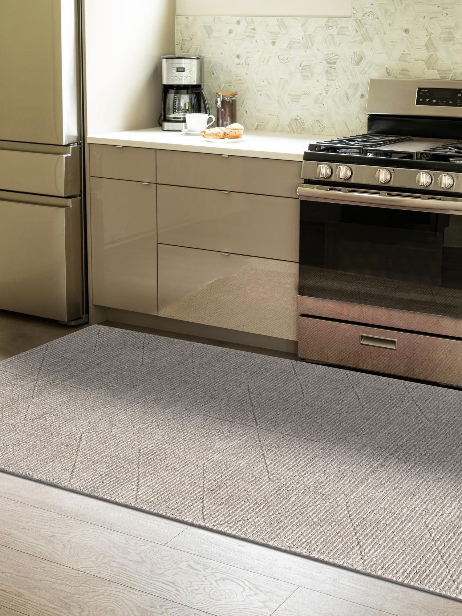 Steel gray 2' x 5' 1 WoolCraft Geometric Runner Area Rug Hand Tufted Premium 100% Wool With Cotton Backing Luxury Carpet for Sale at Rug Engine