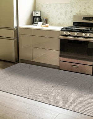 Steel gray 2' x 5' 1 WoolCraft Geometric Runner Area Rug Hand Tufted Premium 100% Wool With Cotton Backing Luxury Carpet for Sale at Rug Engine